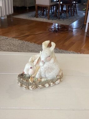 Resin “Springtime Bunnies” Figurine